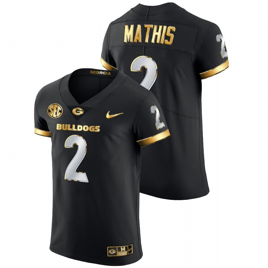 Georgia Bulldogs Men's NCAA D'Wan Mathis #2 Black Golden Diamond Edition Authentic College Football Jersey VOP8549VF